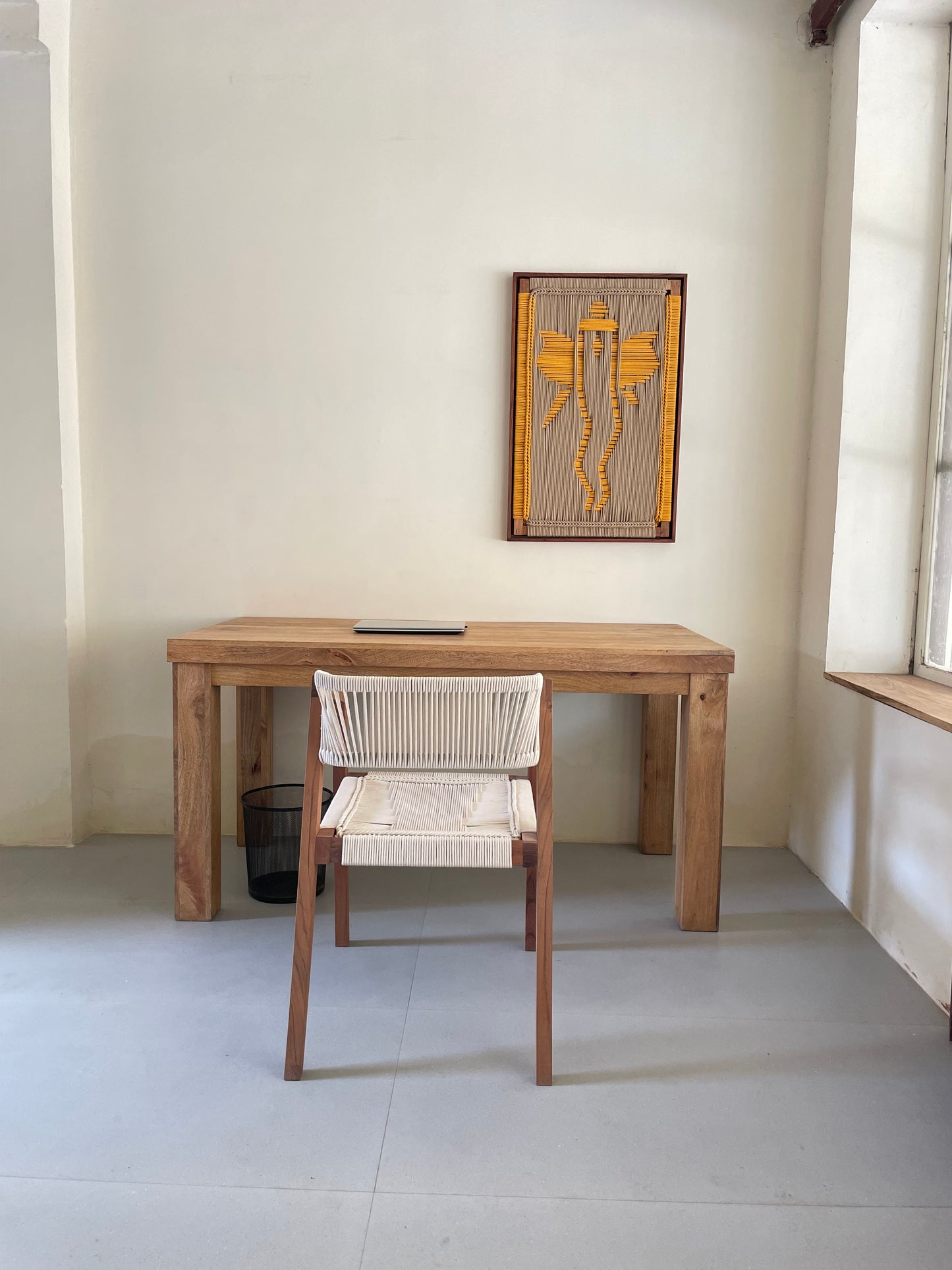 Ganesh Ji Hand Woven Wall Art - Beige Yellow