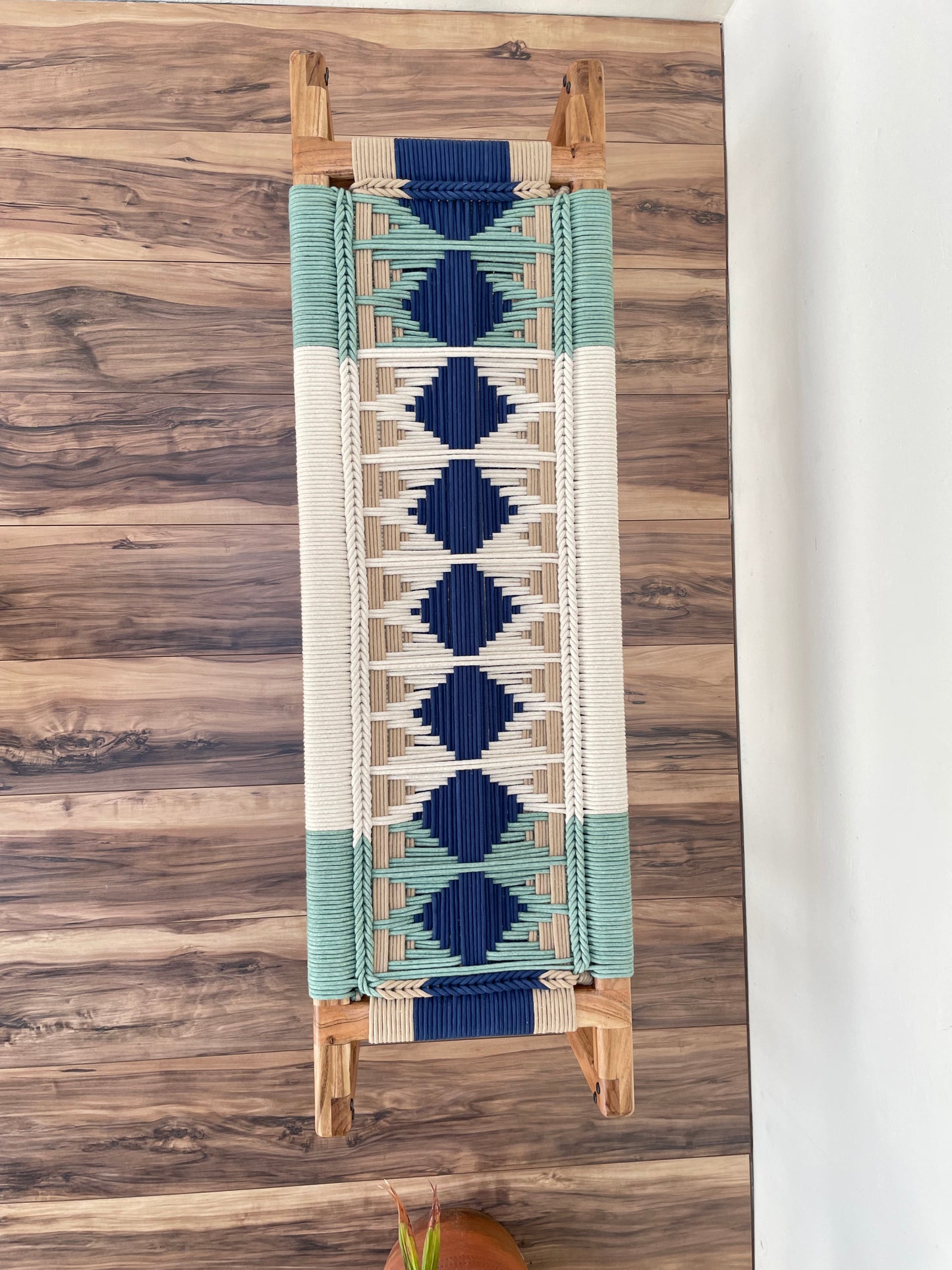 Boho Modern Woven Bench