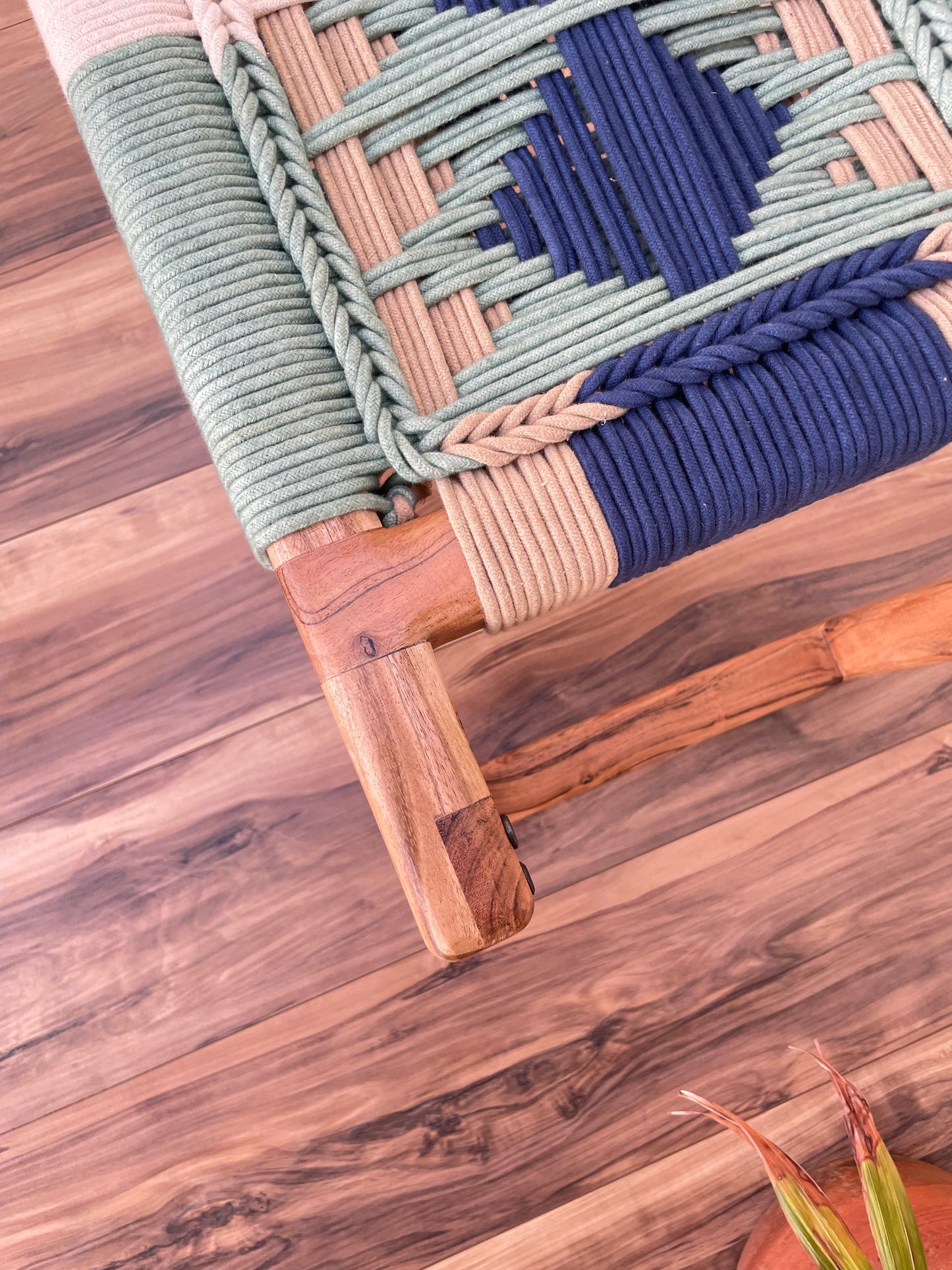 Boho Modern Woven Bench