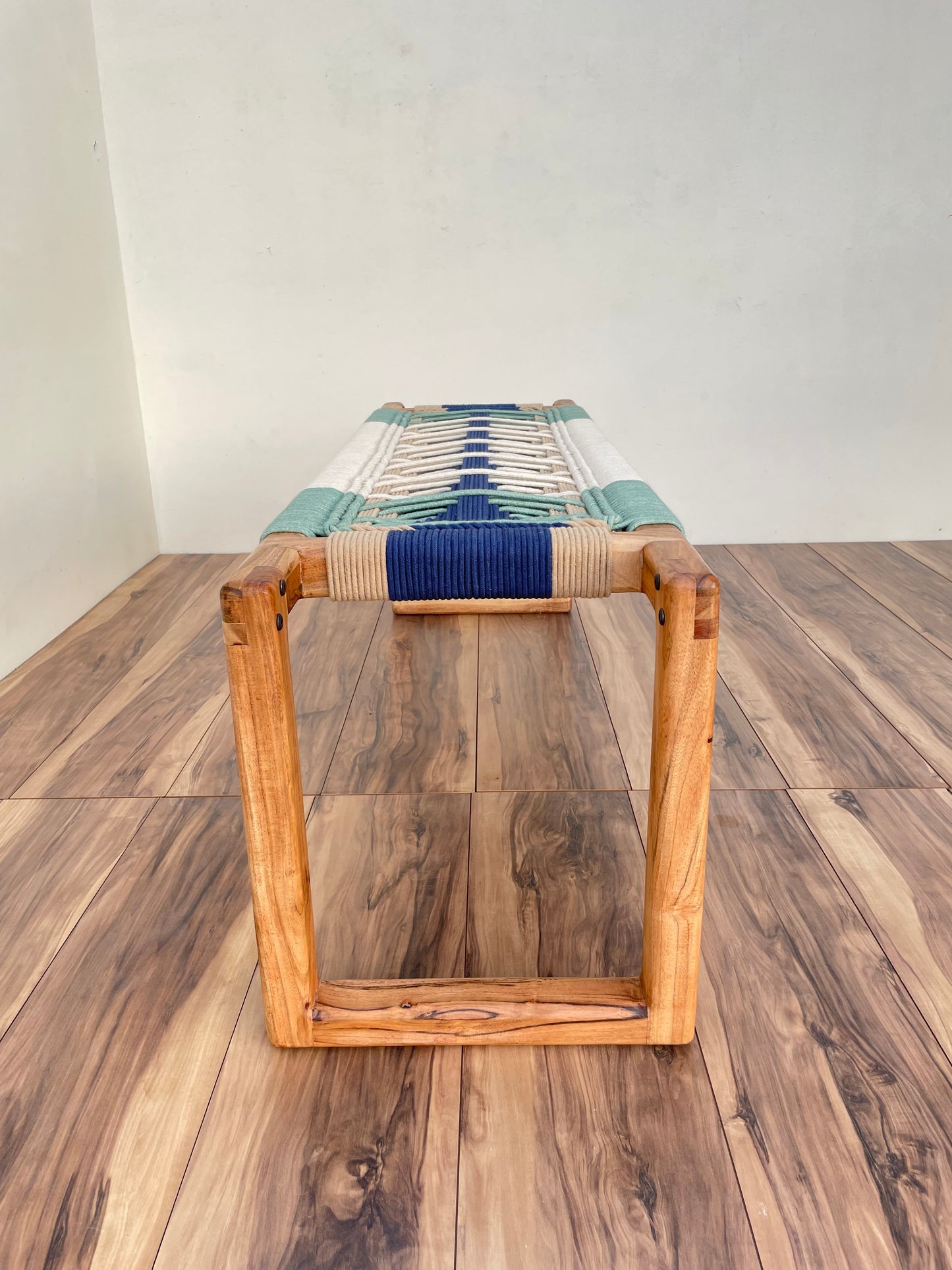 Boho Modern Woven Bench