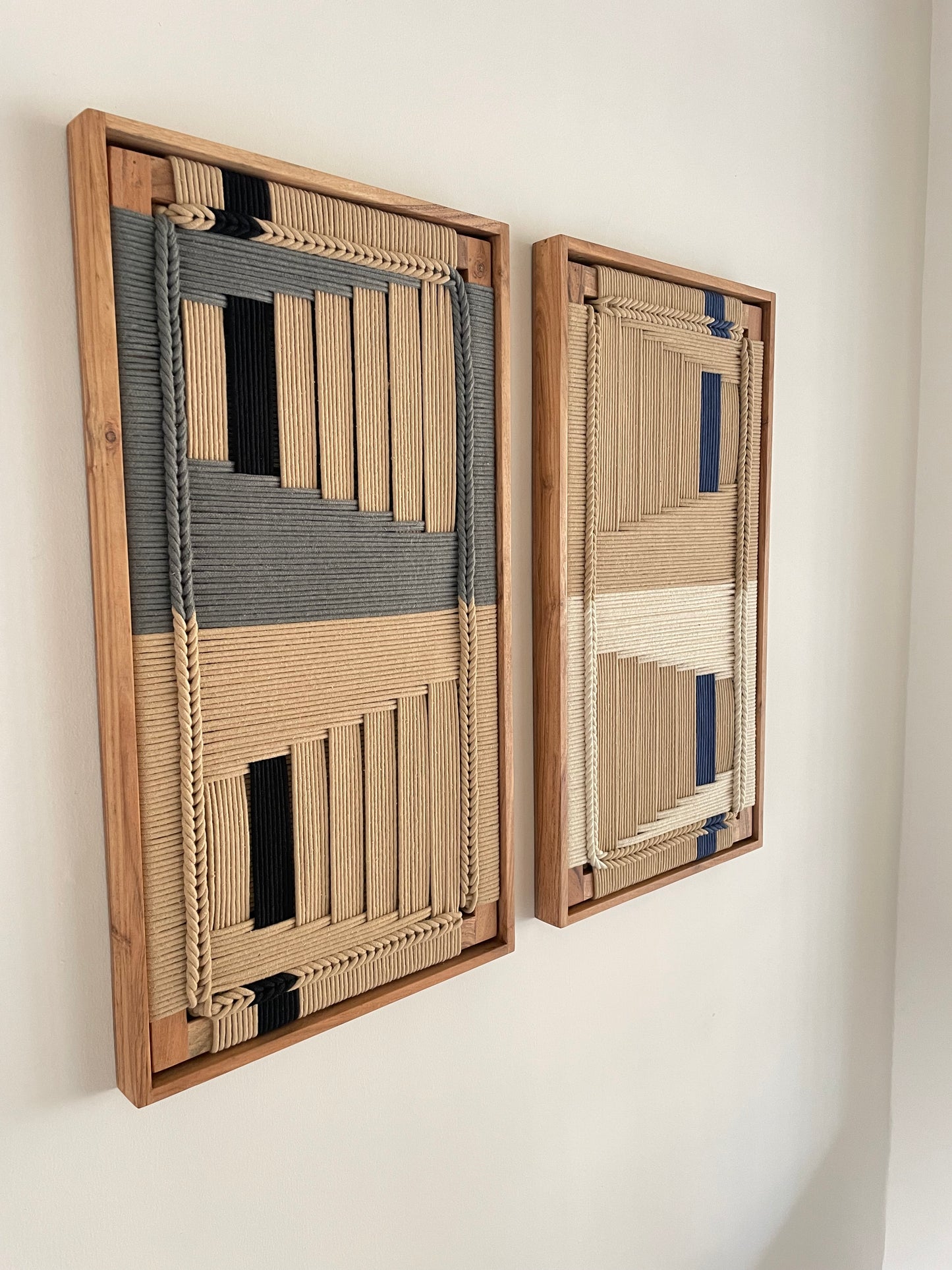 Framed Woven Wall Art - Set Of Two