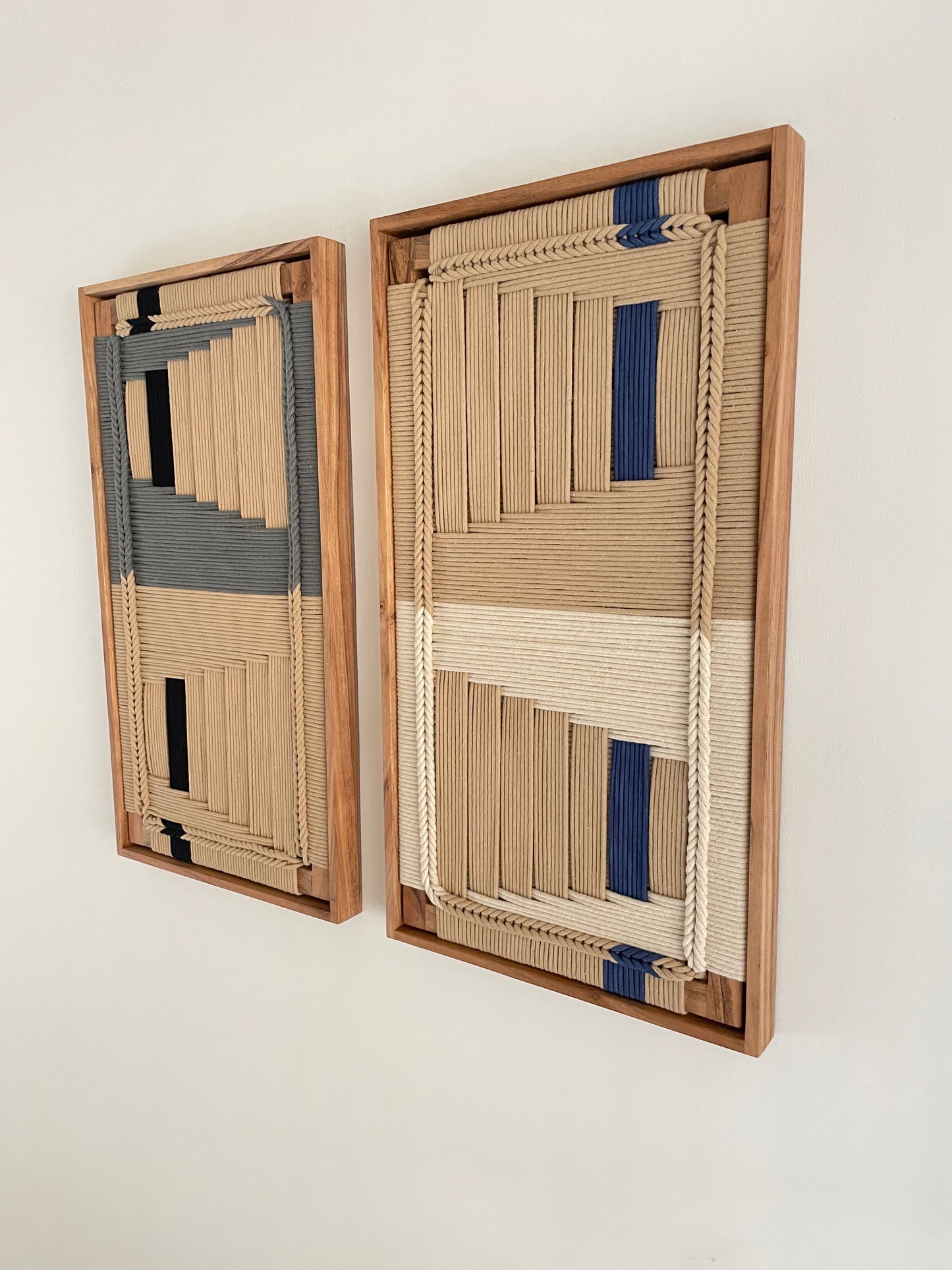 Framed Woven Wall Art - Set Of Two