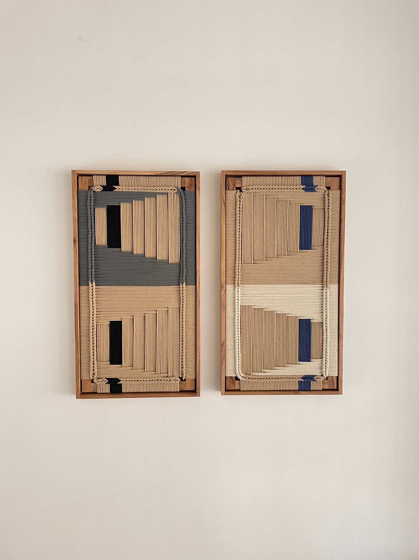 Framed Woven Wall Art - Set Of Two