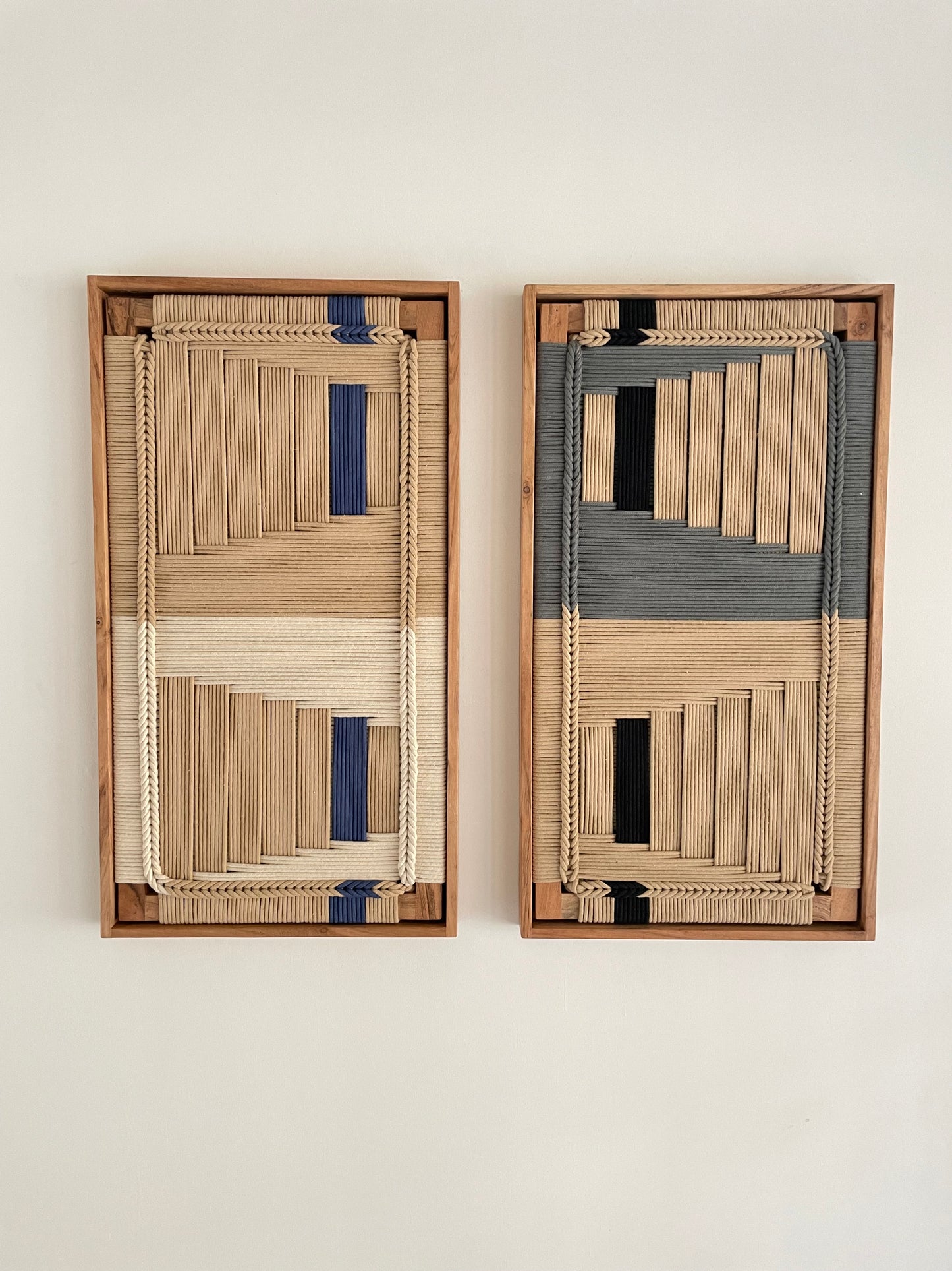 Framed Woven Wall Art - Set Of Two
