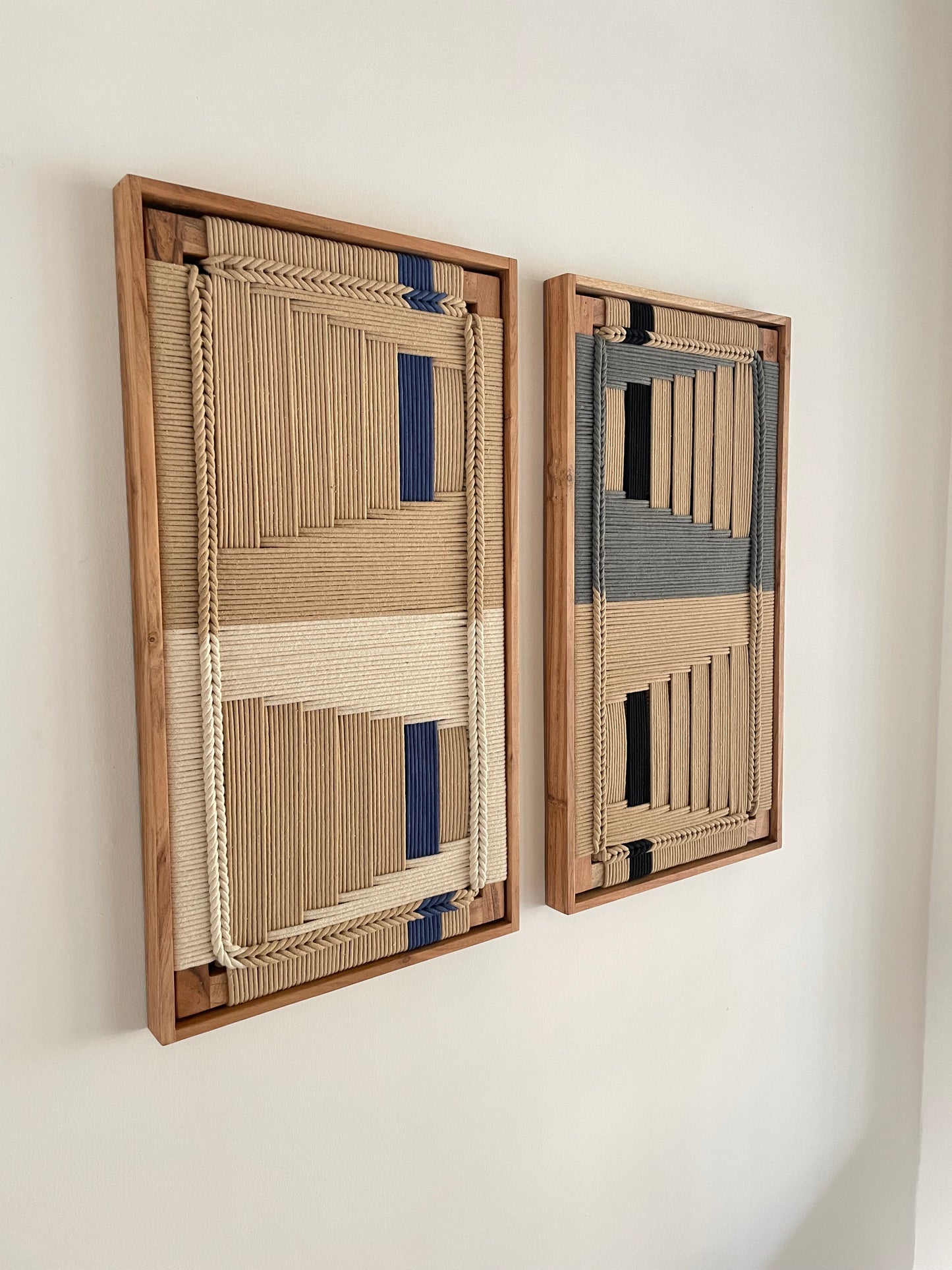 Framed Woven Wall Art - Set Of Two