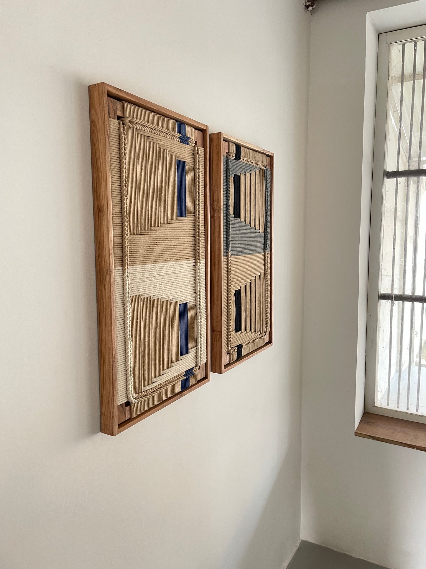 Framed Woven Wall Art - Set Of Two