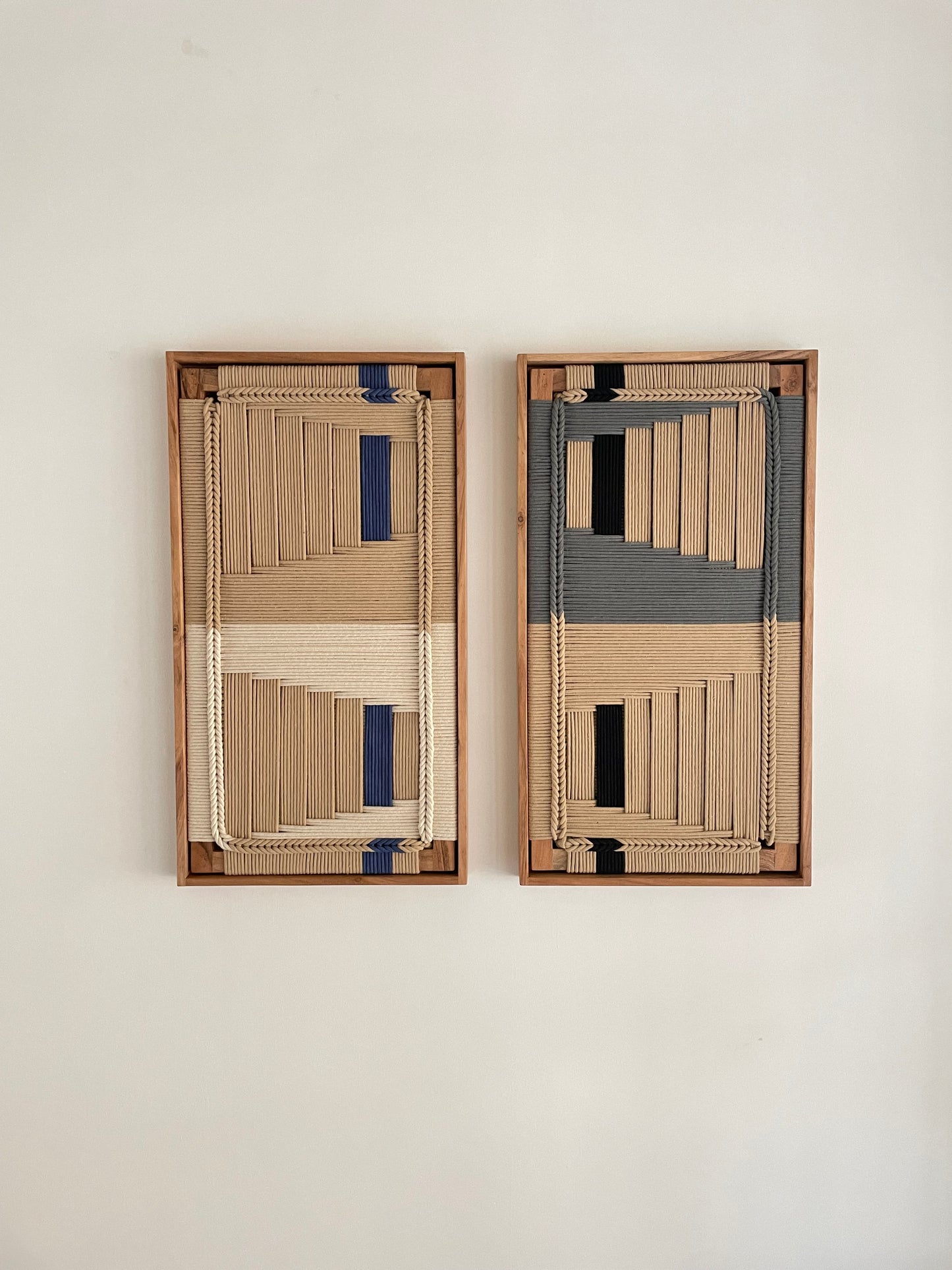 Framed Woven Wall Art - Set Of Two