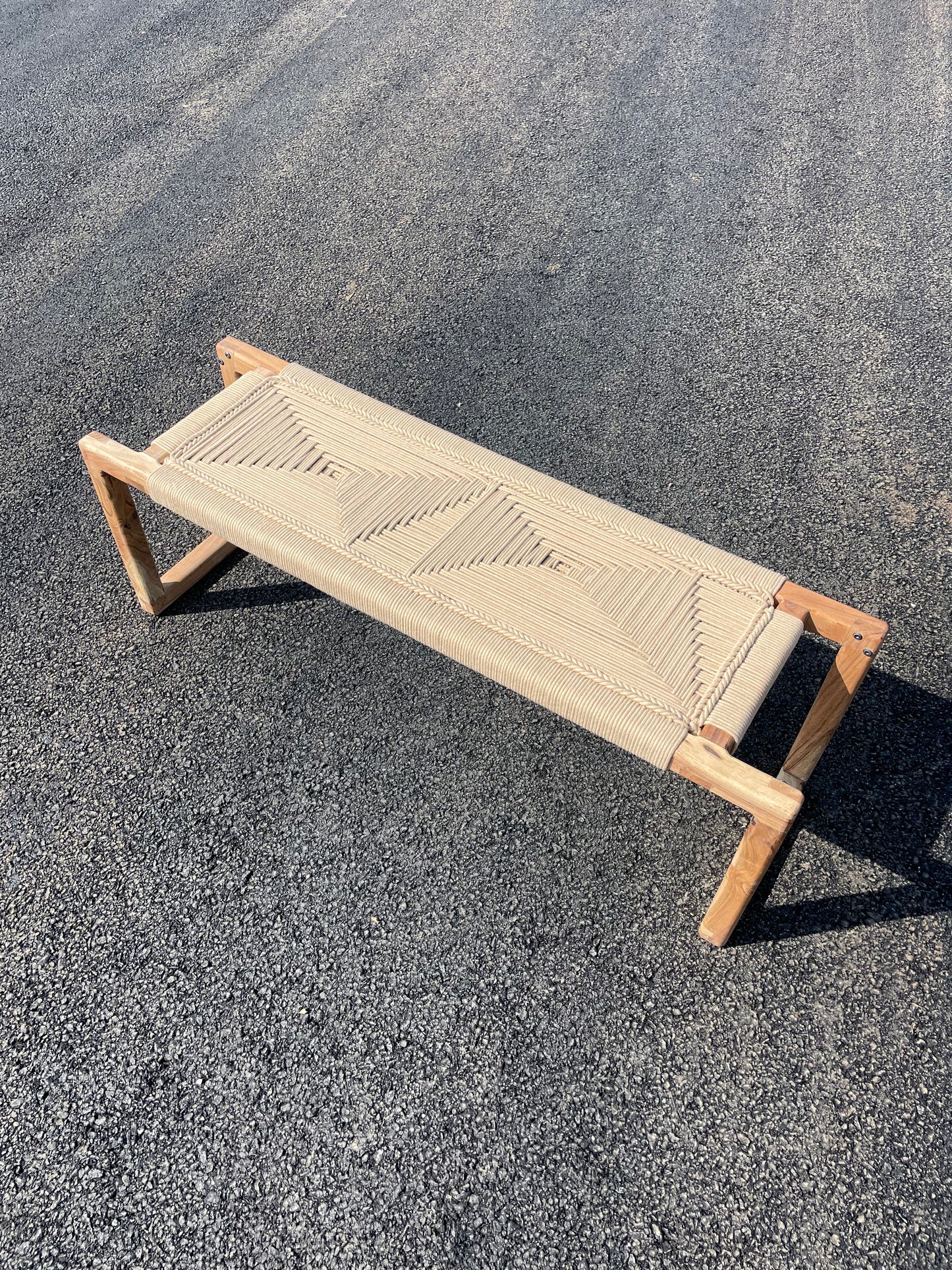 Boho Modern Woven Bench - Babul