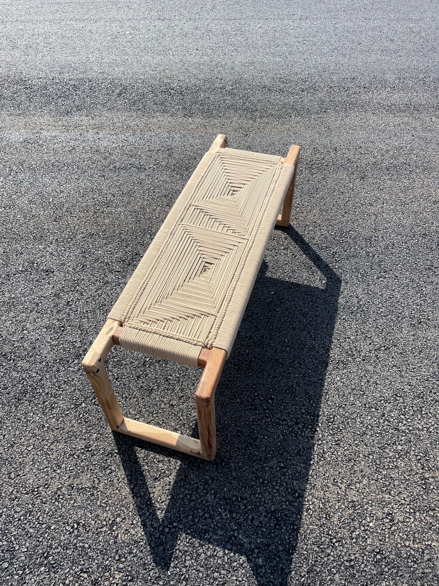 Boho Modern Woven Bench - Babul