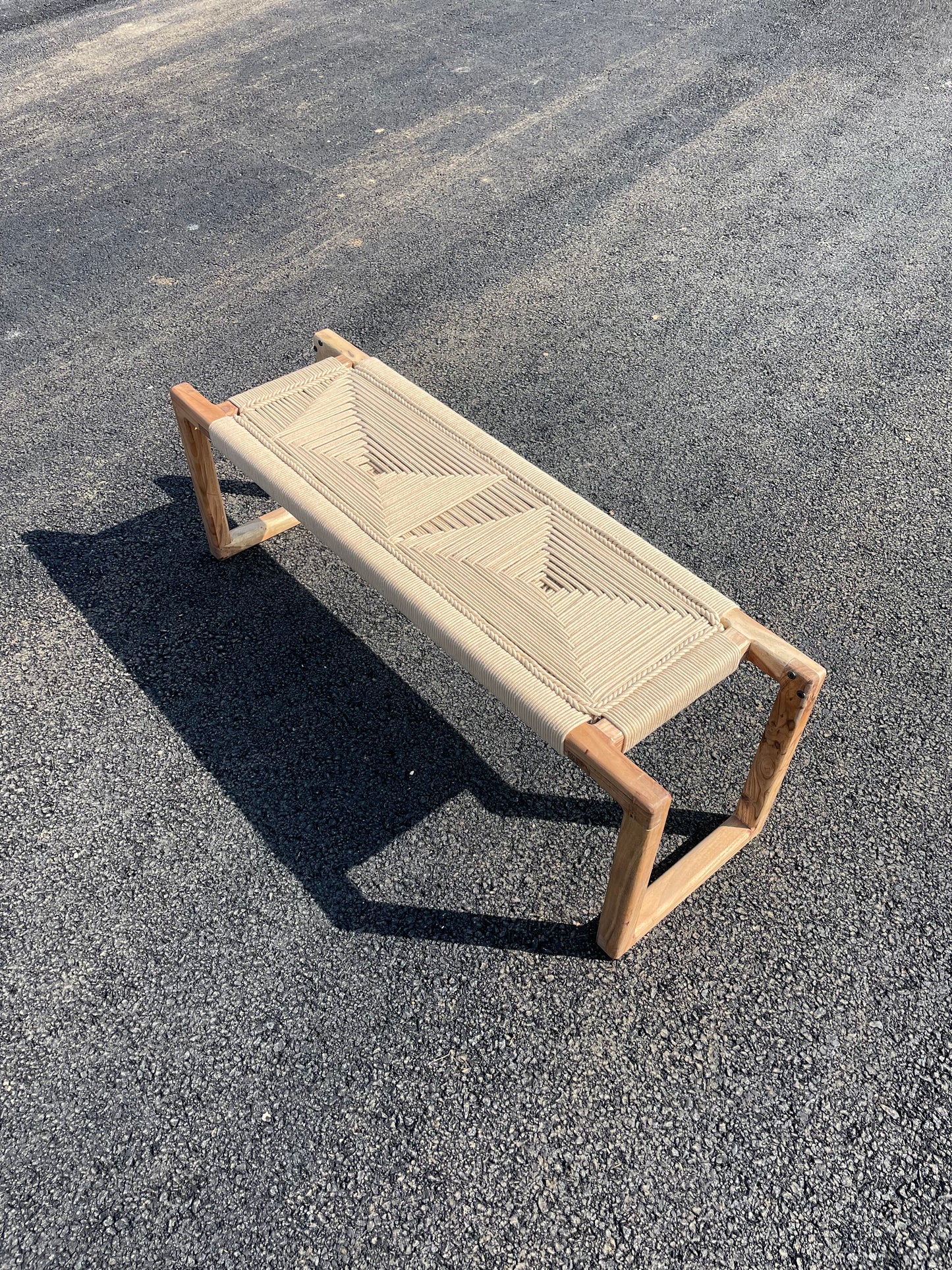 Boho Modern Woven Bench - Babul