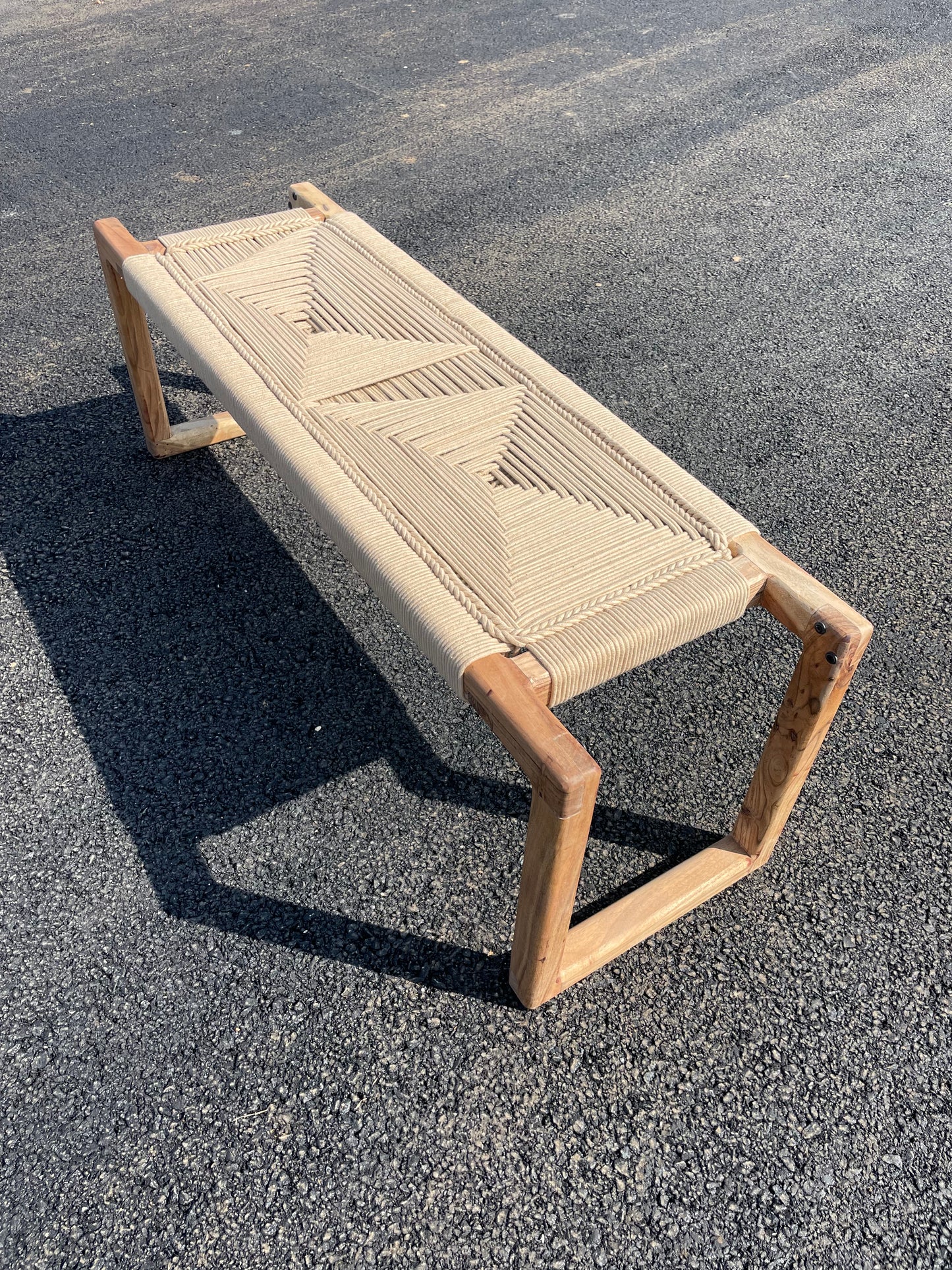 Boho Modern Woven Bench - Babul