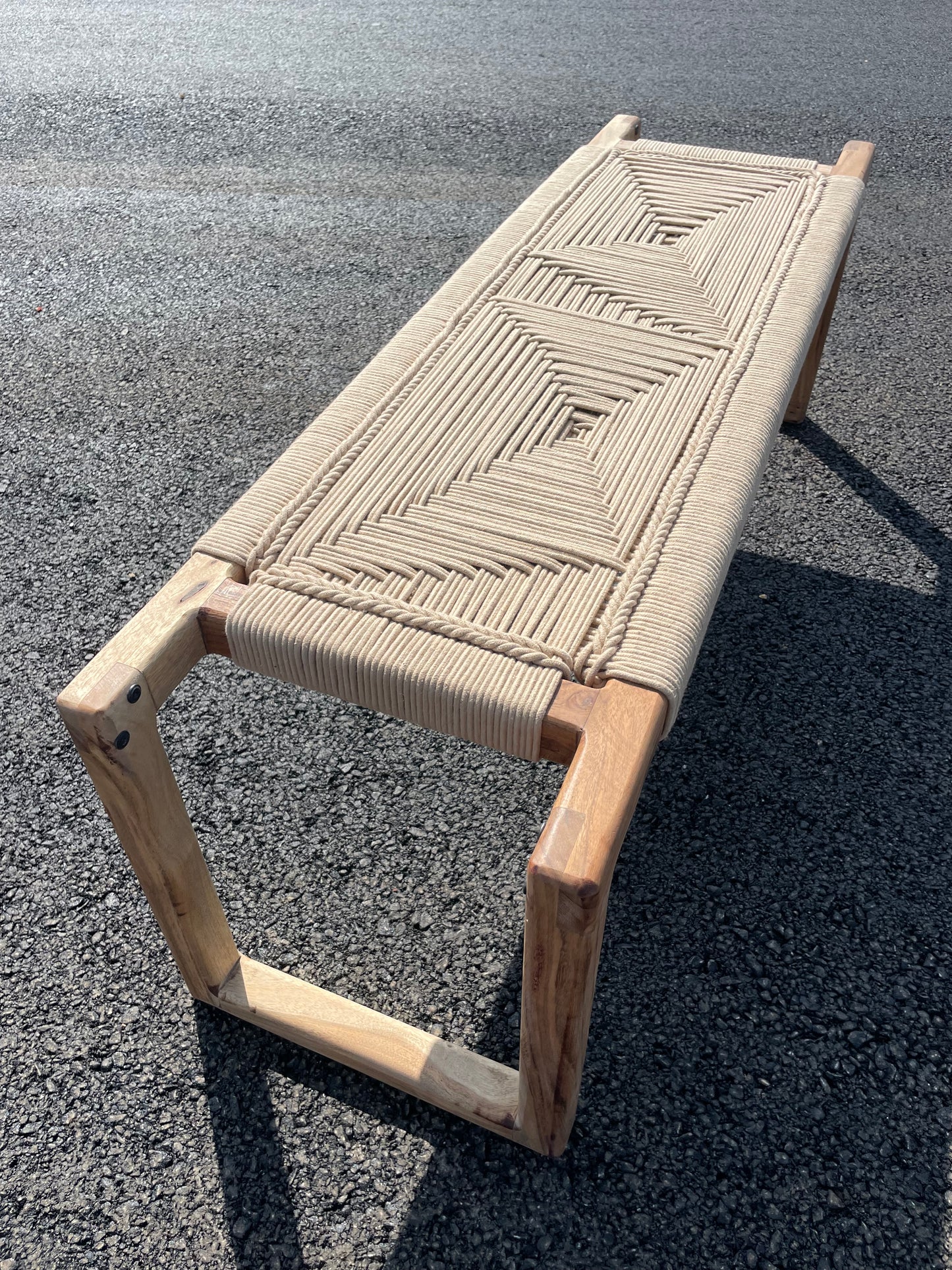 Boho Modern Woven Bench - Babul