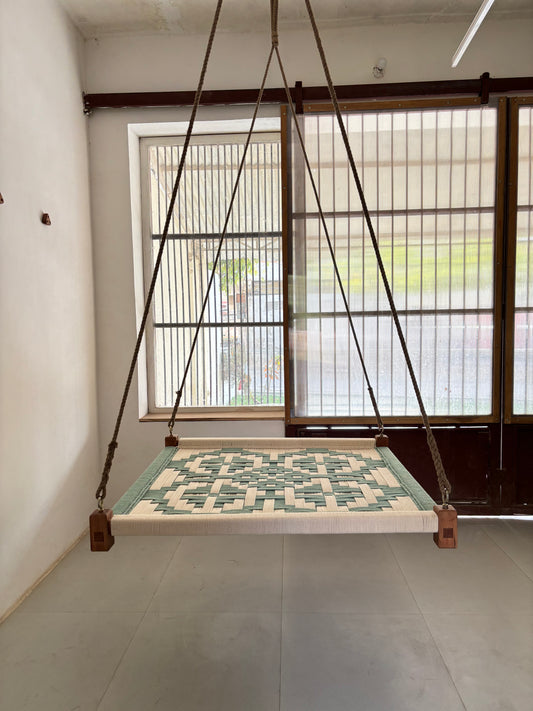 Charpai Swing - White Green 4 x 4 Feet