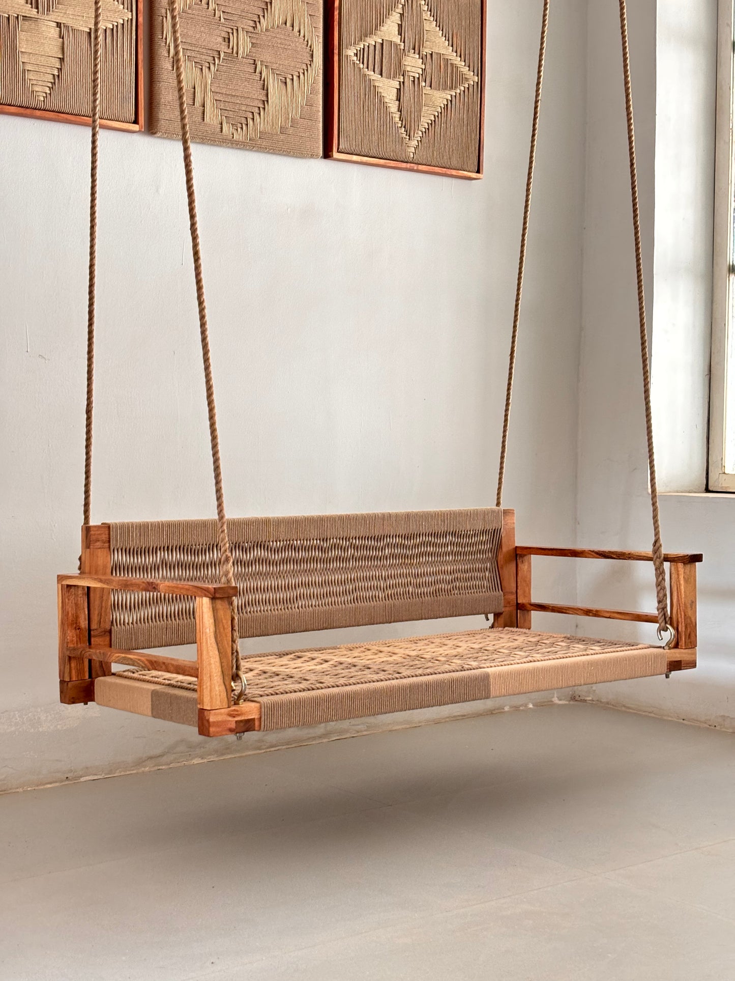 Armrest Backrest Woven Swing