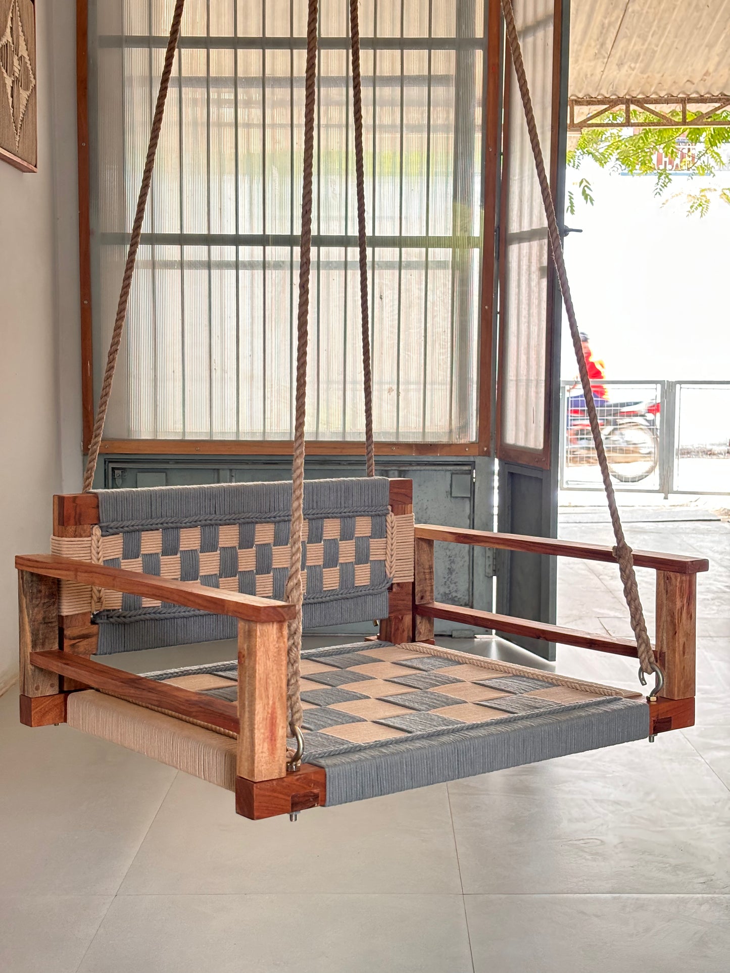 One Seater Armrest Backrest Swing