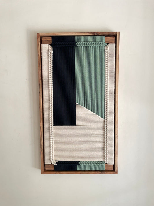 Framed Wall Hanging - Woven Wall Decoration - Natural CottonTextile Art - Bedroom Decor - Minimalist Interior